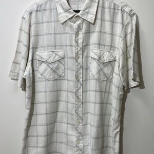 Men's White Plaid Shirt